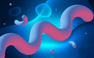 Koyu mavi vektör desen eğri daireler ile. Bulanık kabarcık şekillerle bir örnek. İş tasarımınız için tamamen yeni bir şablon.