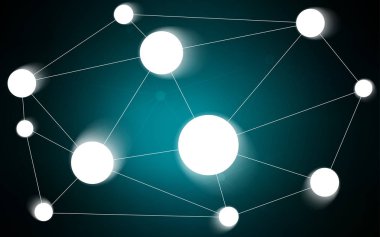 Koyu mavi vektör arka plan noktalar ve çizgiler ile. Renkli soyut daireler ve satır kümesi ile Illustration. Desen-ebilmek var olmak kullanılmış için güzel web siteleri.