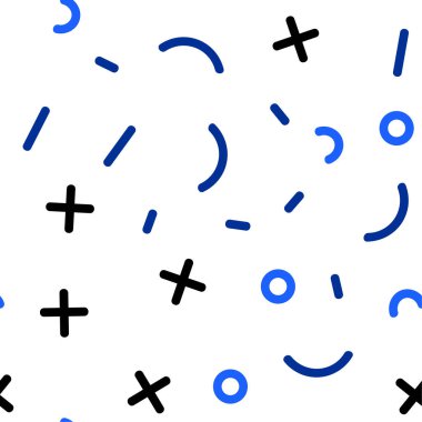 Hafif mavi vektör soyut çizgilerle seamless modeli. Renkli kesintisiz Degrade çizgiler ve matematik belirtileri ile. Duvar kağıdı, kumaş üreticileri için modaya uygun bir tasarım.