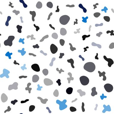 Bükülmüş hatları ile sorunsuz arka plan ışık mavi vektör. Bulanık kabarcık şekillerle bir örnek. İş tasarımınız için mermer stili.