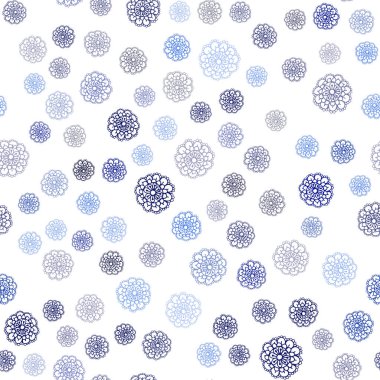 Koyu mavi vektör sorunsuz doodle parlak düzeni. gradyan ile zarif doğal deseni çiçekler. İşiniz için yeni tasarım.