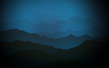 Koyu mavi vektör sıvı şekiller şablonuyla. Gradyan ile dağ tarzında yaratıcı geometrik şekil. Yepyeni tasarımı reklamlar, poster, afiş için.