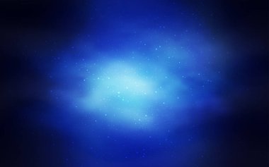 Uzay yıldız koyu mavi vektör şablonu. Gökada yıldız ile basit tarzı dekoratif tasarım bulanık. Kozmik arka planlar için şablon.