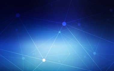 Daire, üçgen koyu mavi vektör şablonu. Soyut illüstrasyon renkli diskler ve üçgenler ile. Desen-ebilmek var olmak kullanılmış için reklam, broşür.