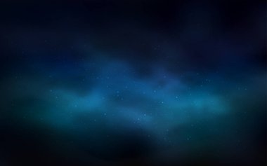 Gece gökyüzü yıldızlı koyu mavi vektör deseni. Soyut şablonda gökyüzü yıldızlarıyla parlayan illüstrasyon. Fütürist reklamlar ve kitapçıklar için şablon.