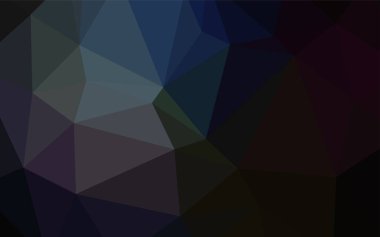 Koyu mavi vektör üçgen mozaik kapak. Gradyan ile Origami tarzında yaratıcı geometrik şekil. Cep telefonu arka plan için şablon.