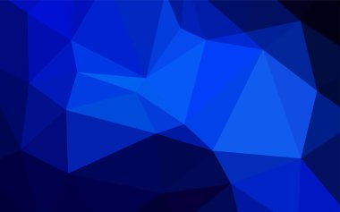 Koyu mavi soyut poligonal şablon vektör. Poligonal illüstrasyon parlayan, hangi üçgen oluşur. İşiniz için yeni tasarım.