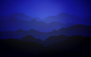 Koyu mavi vektör balonu şekiller şablonuyla. Tamamen yeni bir renk illüstrasyon dağ tarzında. Marka kitap için zarif desen.