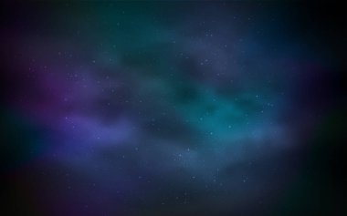 Koyu mavi vektör doku Samanyolu yıldız ile. Parlak astronomik yıldız ile renkli illüstrasyon parlayan. Desen fütüristik reklam, kitapçıklar için.