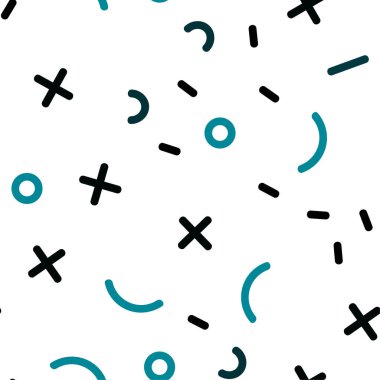 Hafif mavi vektör satırları unsurları ile sorunsuz doku. Beyaz arka plan üzerinde satırlarının illüstrasyon tekrarı ile. Duvar kağıdı, kumaş üreticileri için modaya uygun bir tasarım.