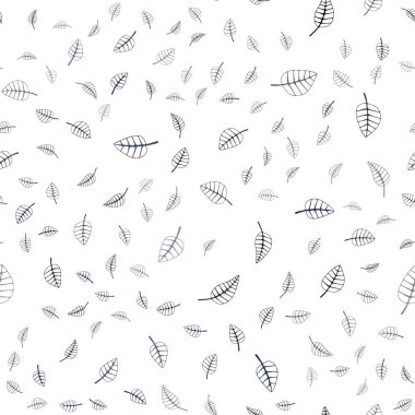 Koyu mavi vektör sorunsuz doodle bulanık şablonu. Belirsiz bir soyut illüstrasyon yaprakları karalamalar tarzı ile. Doodle tasarım web siteniz için kullanılabilir.