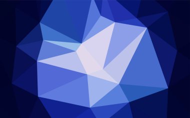 Koyu mavi vektör poligonal model. Geometrik şekil gradyan ile Origami tarzında. İşiniz için en iyi üçgen tasarım.