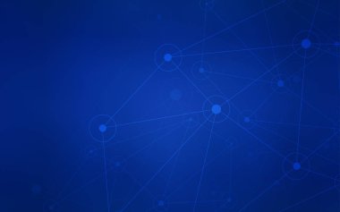 Koyu mavi vektör düzen daireler, satırları ile. Bağlantı noktaları ve çizgileri renkli arka plan üzerinde tasarım yapın. Desen-ebilmek var olmak kullanılmış için güzel web siteleri.