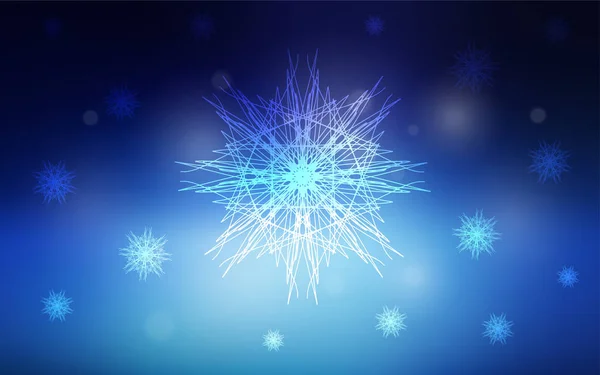 Dark Blue Vector Background Xmas Snowflakes Modern Geometrical Abstract Illustration — Stock Vector