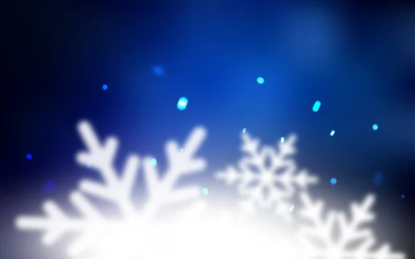 Gabarit Vectoriel Bleu Foncé Avec Flocons Glace Neige Sur Fond — Image vectorielle