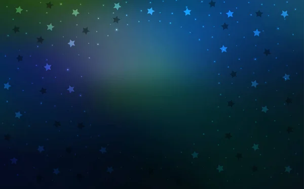 Mörk Blå Vektorbakgrund Med Färgade Stjärnor Dekorativ Lysande Illustration Med — Stock vektor