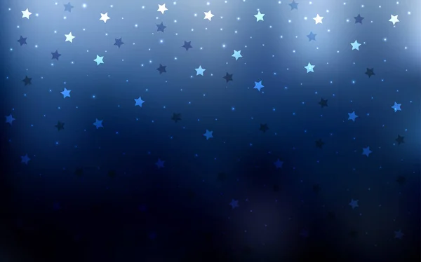 Layout Vetorial Blue Escuro Com Estrelas Brilhantes Ilustração Brilhante Decorativa —  Vetores de Stock