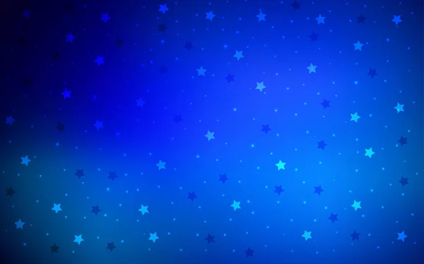 Tapa Vectorial Azul Oscuro Con Estrellas Pequeñas Grandes Ilustración Abstracta — Archivo Imágenes Vectoriales