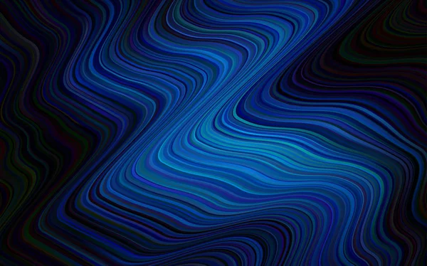 Modèle Vectoriel Bleu Foncé Avec Lignes Ovales Illustration Créative Memphis — Image vectorielle