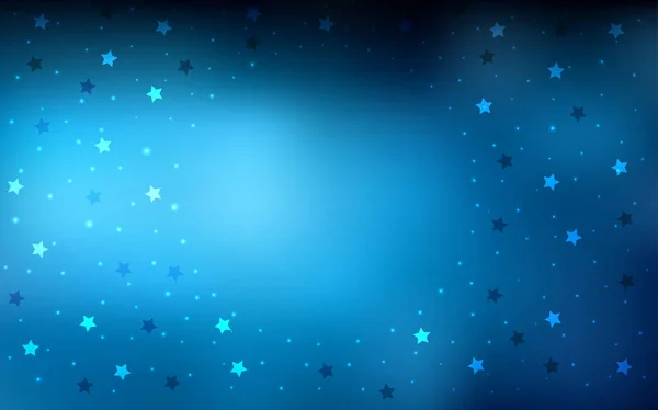 Couvercle Vectoriel Bleu Foncé Avec Petites Grandes Étoiles Illustration Colorée — Image vectorielle