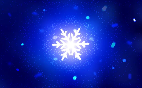 Donker Blue Vector Achtergrond Met Kerst Sneeuwvlokken Glanzende Gekleurde Illustratie — Stockvector