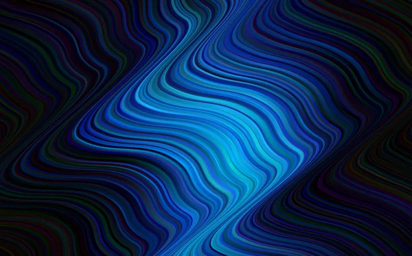 Dark Blue Vector Pattern Bent Lines Creative Illustration Halftone Marble — Stock Vector
