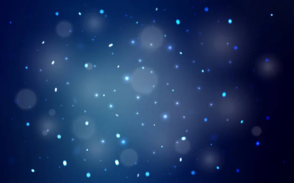 Темний Blue Векторне Компонування Яскравими Сніжинками Блискуча Кольорова Ілюстрація Снігом — стоковий вектор