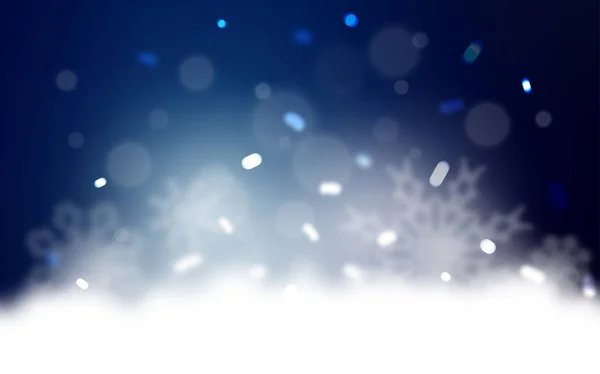 深蓝色矢量纹理与彩色雪花 圣诞节风格的雪装饰设计模糊 商业广告的新年设计 — 图库矢量图片