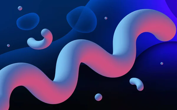 Modèle Vectoriel Bleu Foncé Avec Des Formes Liquides Illustration Géométrique — Image vectorielle