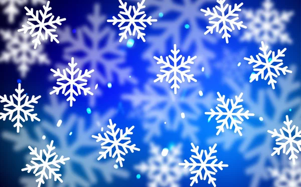 Dark Blue Vector Pattern Christmas Snowflakes Blurred Decorative Design Xmas — Stock Vector