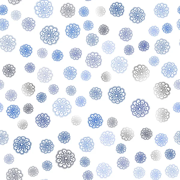 Koyu mavi vektör sorunsuz soyut doodle arka plan. Bulanık arka plan gradyan ile çiçekler. İşiniz için en iyi bulanık tasarım.