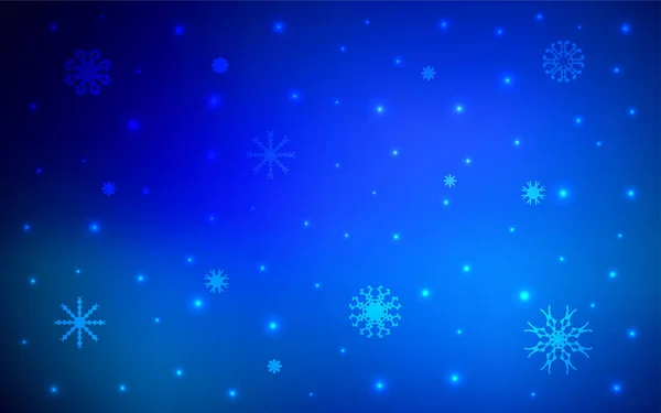 Dark Blue Vector Pattern Christmas Snowflakes Modern Geometrical Abstract Illustration — Stock Vector
