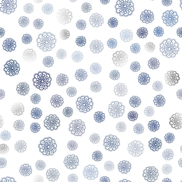 Koyu mavi vektör sorunsuz doğal soyut şablonu. Renkli resimde doodle tarzı çiçekli. İş tasarımınız için tamamen yeni şablon.