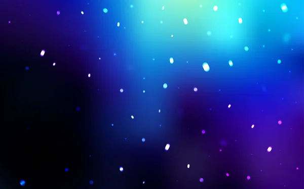 Темна Blue Векторна Текстура Кольоровими Сніжинками Декоративна Блискуча Ілюстрація Снігом — стоковий вектор