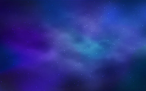 Темный Синий Векторный Фон Звездами Галактик Сияющая Цветная Иллюстрация Яркими — стоковый вектор