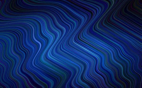 Patrón Vectorial Azul Oscuro Con Líneas Óvalos Ilustración Colorida Estilo — Vector de stock