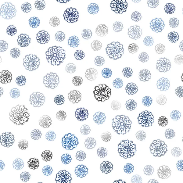 Dark Blue Vector Seamless Doodle Blurred Texture Scarabocchi Sketchy Con — Vettoriale Stock