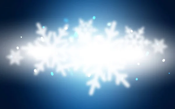 Dunkelblauer Vektorhintergrund Mit Weihnachtsschneeflocken Schnee Auf Verschwommenem Abstrakten Hintergrund Mit — Stockvektor