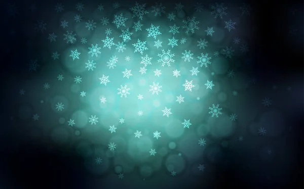 Fond Vectoriel Bleu Foncé Avec Flocons Neige Noël Neige Sur — Image vectorielle