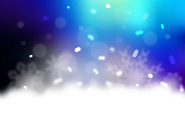 Modello Vettoriale Blu Scuro Con Fiocchi Neve Natalizi Illustrazione Colori — Vettoriale Stock