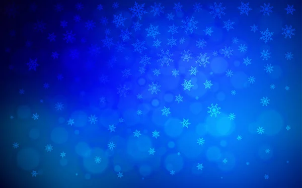Dunkelblaue Vektorschablone Mit Eisschneeflocken Verschwommenes Dekorationsdesign Weihnachtsstil Mit Schnee Die — Stockvektor