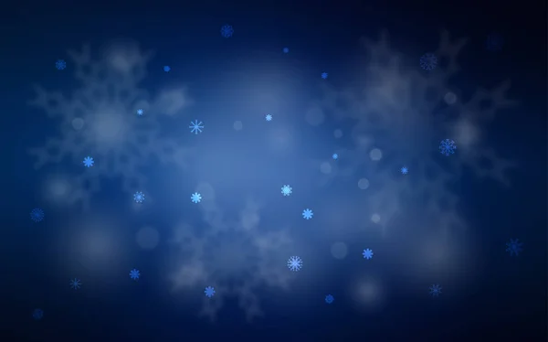 Disposition Vectorielle Bleu Foncé Avec Des Flocons Neige Brillants Illustration — Image vectorielle