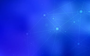 Koyu mavi vektör küreler, üçgenler desenle. Küreler ve çizgiler ile modern soyut renkli resimde. Güzel tasarım, iş reklam için.