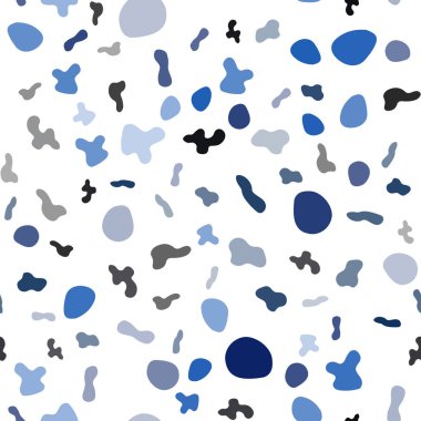 Hafif mavi vektör kesintisiz sıvı şekiller şablonuyla. Degrade mermer stiliyle yepyeni renkli resimde. İş için tamamen yeni bir memphis tasarımı.