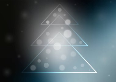 Koyu mavi vektör doku bir yılbaşı ağacı. Xmas ağacı ile renkli resimde Noel tarzda parlayan. Yeni yıl tasarım reklam, poster, afiş için.