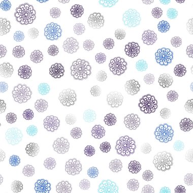 Koyu mavi vektör sorunsuz doodle bulanık şablonu. Parlayan doodle tarzı çiçekli illüstrasyon renkli. Desen renkli kitap ve sayfaların çocuklar için için.