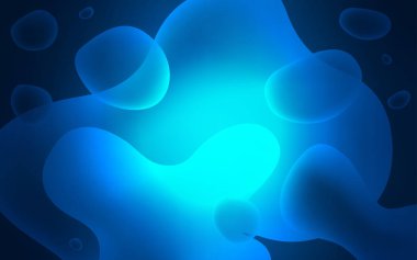 Koyu mavi vektör şablon soyut daireler ile. Memphis tarzı gradyan ile geometrik çizimde. Marka kitap yeni kompozisyon.