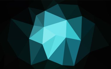 Koyu mavi vektör üçgen mozaik şablonu. Gradyan ile Origami tarzında yaratıcı geometrik şekil. İşiniz için yeni tasarım.