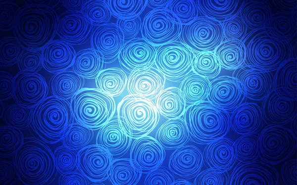 Dark Blue Vector Abstract Doodle Background Sketchy Doodles Roses Blurred — Stock Vector