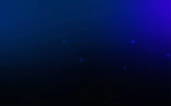 Темно Синий Векторный Узор Сферами Треугольниками Блестящая Абстрактная Иллюстрация Соединением — стоковый вектор